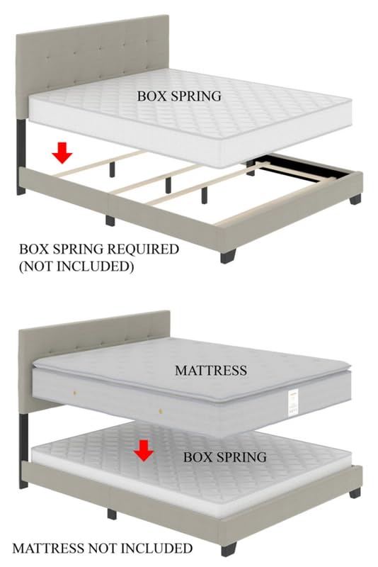 Image of HITHOS Solid Wood Modern Upholstered King Size Bed with Tufted Headboard and Without Storage | Wooden Double Bed Cot Furniture for Home Hotel Bedroom Living Room (Black) 1 Year Warranty
