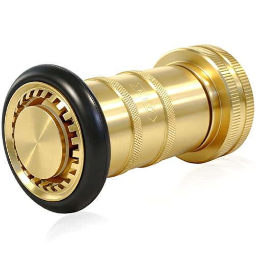 Happy Tree 1-1/2 NST/NH Brass Fire Hose Spray Nozzle 85 gpm Fire Equipment Heavy Duty Industrial Jet Fog Nozzle 100 psi FHSN04B