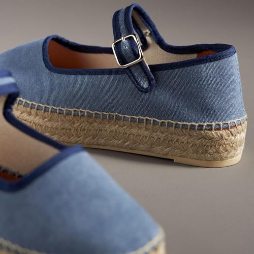 keleimusi Women's Mary Jane Espadrilles Flats Platform Espadrilles Woven Outsole Flats3