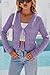 Arach&Cloz Women's Vacation Cropped Cardigan Open Front Tie Front Cute Crochet Linen Fashion Sweater Bolero Shrug Spring Beach Boho Casual Hawaii Lightweight Summer Trendy Tops 2026 Purple S