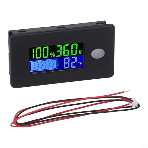 Image of Digital Battery Gauge for Lithium, Lead-Acid, for LiFePO4 Batteries - 10-100V DC Voltmeter with Capacity Testing - RV, Marine, E-for Bike, Car, Boat, for Golf Cart Power for Monitor(72V)