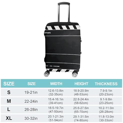 Classic Movie Clapboard Black Luggage Cover, Washable Elastic Suitcase Cover Protector Fit 18-32 Inch Luggage2
