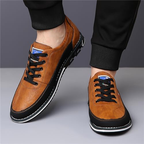 Veslexth Men Casual Business Shoes Lace Up Adjustable Loafers Driving Working Walking Party Formal Oxfords2