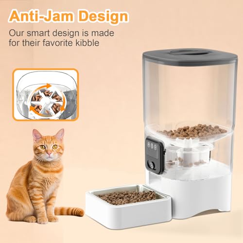 Automatic Cat Feeder with 1080P HD Wide Angle Camera, 6L Food Dispenser with WiFi App Control, Night Vision, Smart Pet Feeder for Cats and Dogs - Image 6
