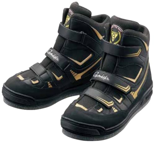 がまかつ(Gamakatsu) フェルトスパイクシューズ (パワータイプ) ブラック/ゴールド 4Lサイズ GM4514