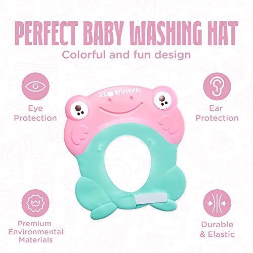 Walnut Tree Baby - Baby Bath Visor With Strap, Bath Visor For Toddlers, Adjustable Shower Visor, Multipurpose Baby Bath Hat Shield, Nose, Ears, & Eye Protector For Shower, Strap Pink #TOP2