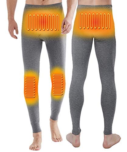 BININBOXMen's Thermal Underwear Pants USB Heated Warm Cotton Long Trousers Leggings Bottoms