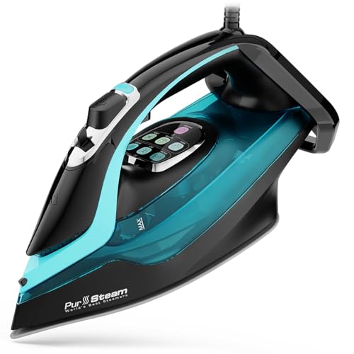 PurSteam SteamTech Elite 1750W Steam Iron, Digital Temp Control &