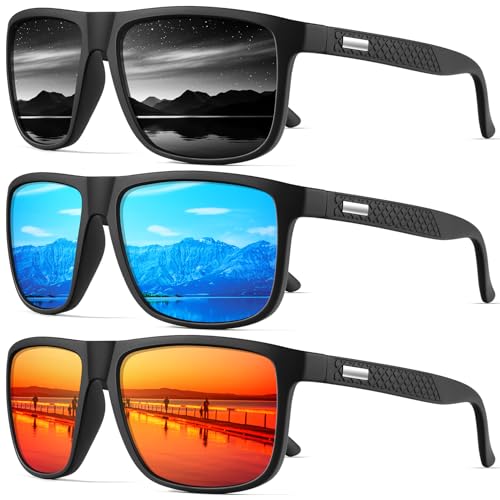 NSSIW Sunglasses-Men Polarized Mens-Sunglasses: Classic Sun Glasses with UV400 Protection for Driving Fishing Golf