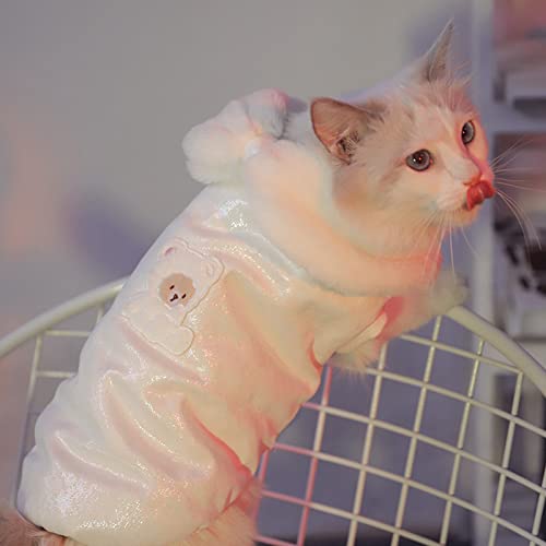 Casaco de inverno para gatos, roupas de frio para animais de estimação com gola de pele para roupas