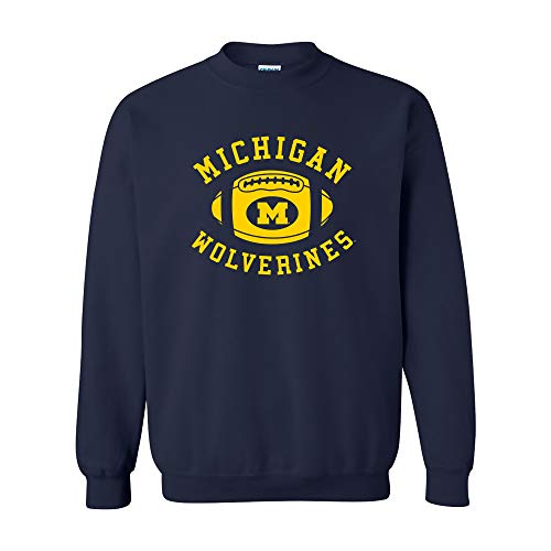 UGP Campus Apparel AW1204 - Michigan Wolverines Football Block Crew Sweatshirt - X-Large - Navy