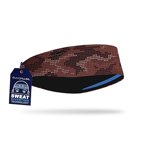 Hedwerx Hydra2-2” Sport Headband - Zero Sweat in Eyes, Moisture Wicking, Non-Slip, Hair Stays in Place, Sports Sweatband for Men & Women-CMRED