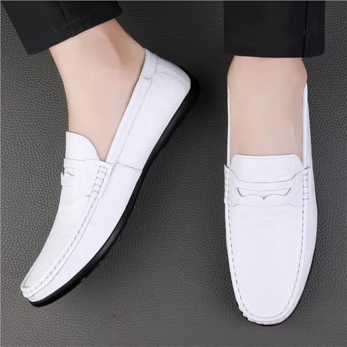 Slip-on Lightweight Loafers for Traveling Driving Office and Work Round Toe Leather Loafers3
