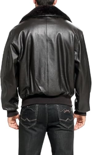 Mens WW2 B15 Air Force Flight Black Real Leather Bomber Aviator Jacket2