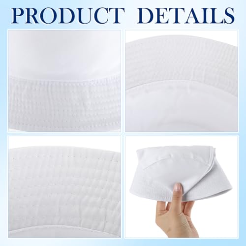 Image of 36 /24 /12 Pcs Bucket Hats for Men Women Bulk Cotton Fishing Cap UV Protection Beach Foldable Solid Color Sun Cap
