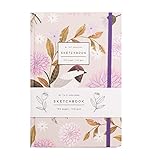 Happy Wagon | Lilac Springs Sketchbook | Drawing, Painting & doodling | for Artists & Students | Hardbound Rounded Corner | 100 Pages |140 GSM | 22x16 cm | Gold Foil Accents, Elastic Band & Bookmark