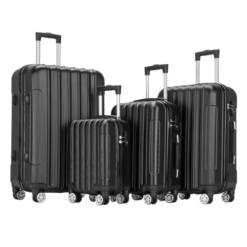 4 Piece Luggage Set, 4pcs Luggage Sets, Wheels Suitcase Luggages with Carry on Suitcases, Lightweight in 16 inch 20 inch 24 inch 28 inch Luggage Rolling Suitcase Travel Luggage Bag