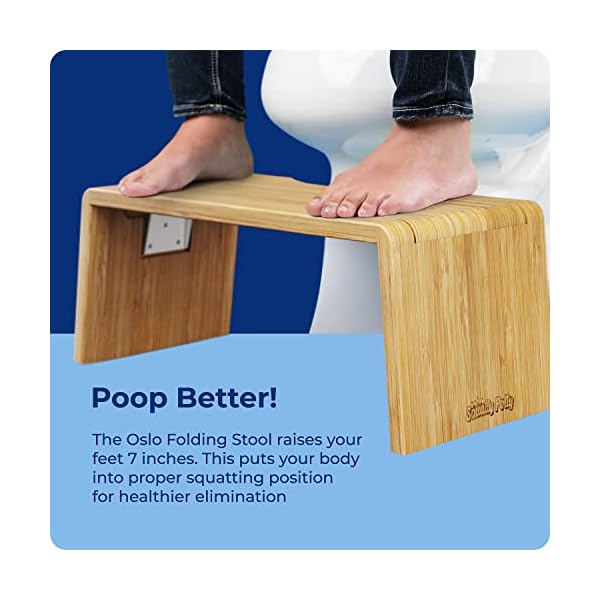 Squatty Potty Oslo Falten Bambus Toilette Hocker - 7-Zoll zusammenklappbar Badezimmer Hocker zum Erwachsene und Kinder… – Bild 5