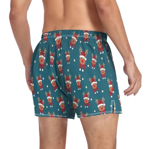 Image of Men's Boxer Shorts Cotton Loose Underwear with Button Fly