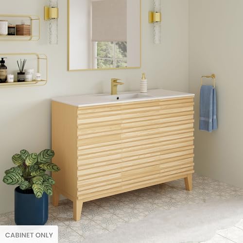 Image of Swiss Madison Cascade 48'' Bathroom Vanity in Natural Oak - Cabinet