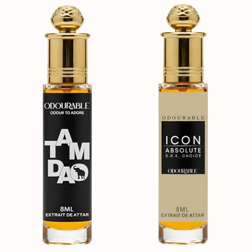 Image of SRK Edition Attar Combo | Tam Dao & Dun Icon | 100% Pure Long Lasting Ittar for Men & Women | Sandalwood Fresh Woody Fragrance | SRK Perfume Oil 8ml x 2 | Ideal Gift