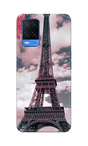 Image of Lovers Famous Place Eiffel Tower in Paris Hard Back Case Cover for Oppo A54 Back Cover -(J5) VNS2227