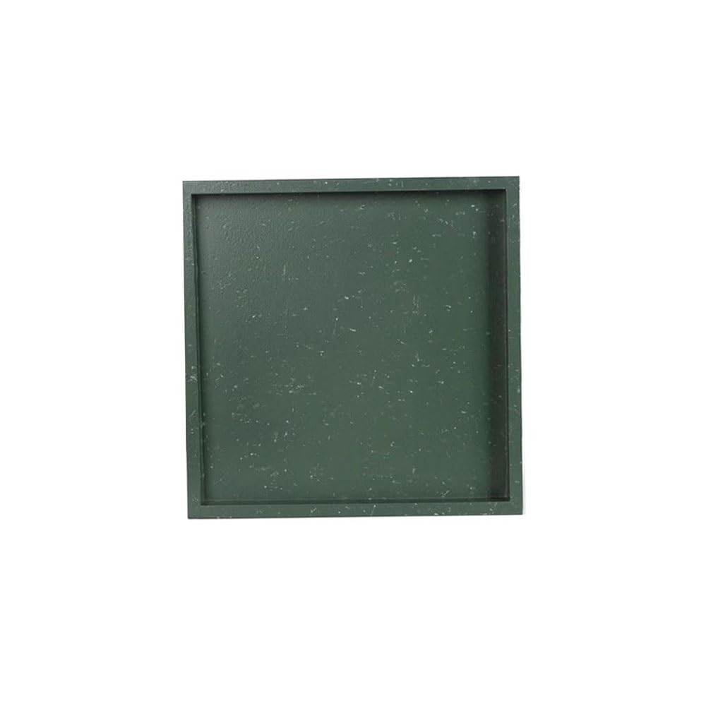 Prettiee plant dish saucer Plant watering Pallet Imitation Cement, Indoor Outdoor Square Planter Drip Trays (Green M)