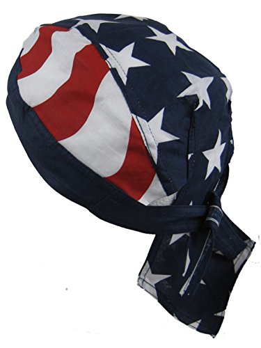 Bandana pañuelo para la cabeza pre atada USA barras y estrellas de la bandera