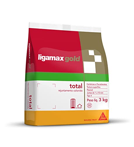 Sika - Rejunte colorido - Ligamax Gold Total Marfim - Rejunte de porcelanatos, cerâmicas, pedras naturais - Pisos e paredes -Textura superfina - 3 kg