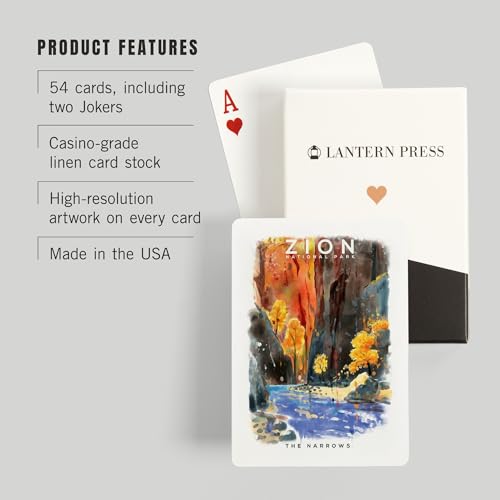 Lantern Press Zion National Park, Naipes Poker 52 miniatura 3