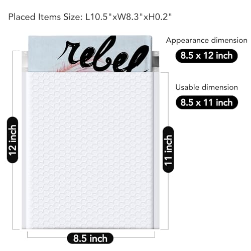 Image of Fuxury Bubble Mailers 8.5x12 inch White Padded Envelopes 40 Pack Usable Size 8.5x11 inch Bubble Envelopes Thick Padded Mailers for Small Business Mailing Books Magazines Clothes,#2