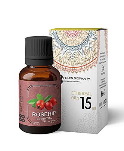 Image of Heilen Biopharm Rosehip Essential Oil - 15 mL Per Bottle Pack of 1,For Skin Rejuvenation Nourishment & Overall Well Being (Rosa canina)