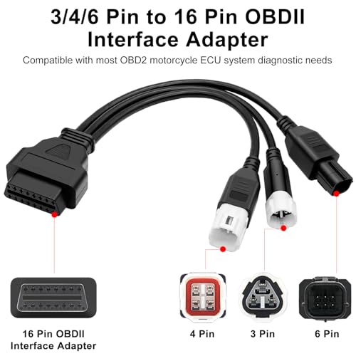Lector de código de error de motor con cable de diagnóstico OBD2 de 3 4 6 pines para moto 2