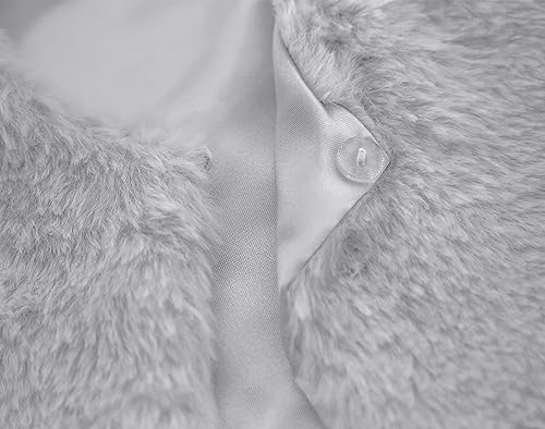 Image of Lilax Girls Cozy Faux Fur Long Sleeve Crew Neck Dress Coat