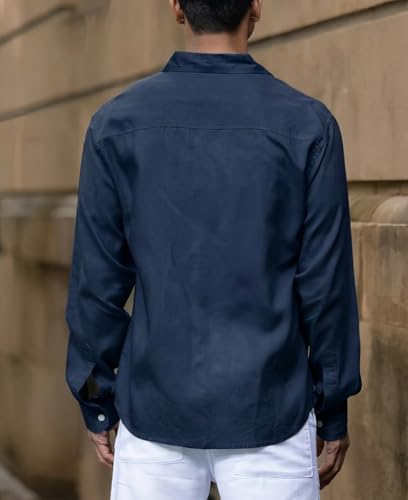 Image of IndoPrimo Men's Regular Fit Cotton Casual Shirt | Premium Solid Full Sleeve Shirt