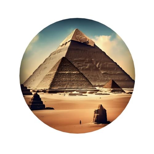 Imán decorativo redondo con patrón de pirámides de Khufu 2.2 pulg miniatura 1