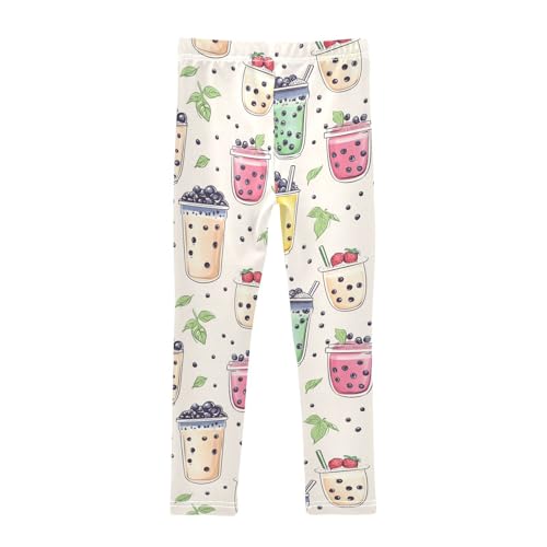ZZKKO Girls Leggings Bubble Tea Drinks Toddler Girls Clothes Leggings for Girls Toddler Girls Leggings 3-4T2