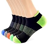 MONFOOT 5 Pairs Athletic Cushioned Running Performance Heel Tab Ankle Socks For Men/Women Small