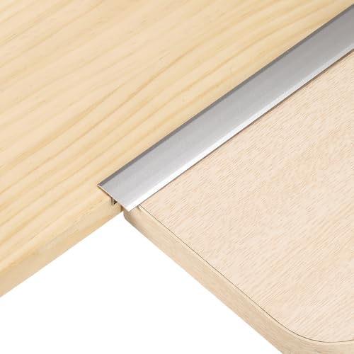 sourcing map Tiras de transición de piso de 3 pies x 0.8 pulgadas, aleación de aluminio, vinilo para unir tablones laminados, azulejos, huecos de suelo, gris