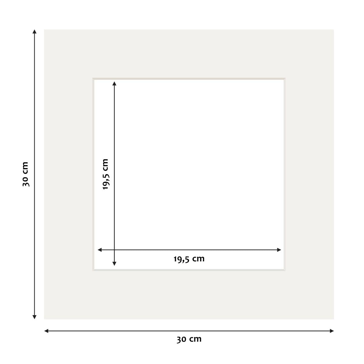 PHOTOLINI 10 x Passe-partout Bianchi da 30x30 cm (20x20 cm)