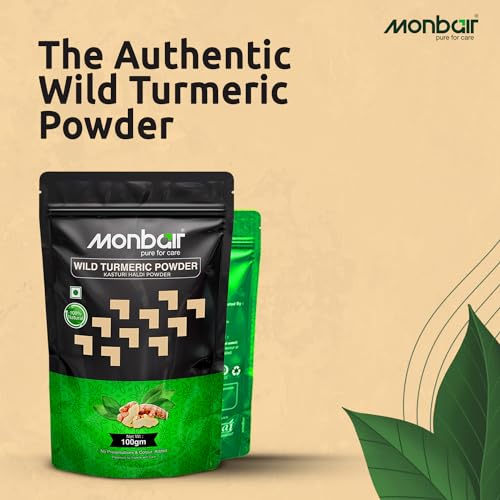 Monbair Wild Turmeric (Kasturi Haldi) Powder for Skin Care - 100g