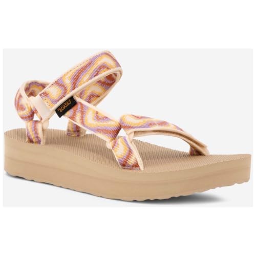 Teva Sandalias Midform Universal Beige con plataforma ligera para mujer 4