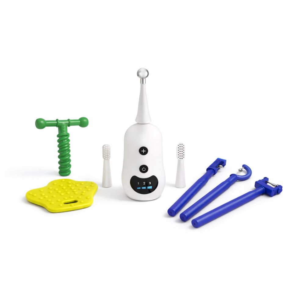 B-Arm Speech Therapy Combo with Flat Teether, Chewy Tube (Green), Electric Oral Muscle Trainer & Tongue Tip Exerciser | Improve Speech Clarity, Strengthen Oral Muscles & Promote Sensory Integration-image-31