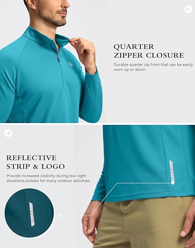 Image of G Gradual Men's Quarter Zip Pullover Running Athletic Shirts Long Sleeve