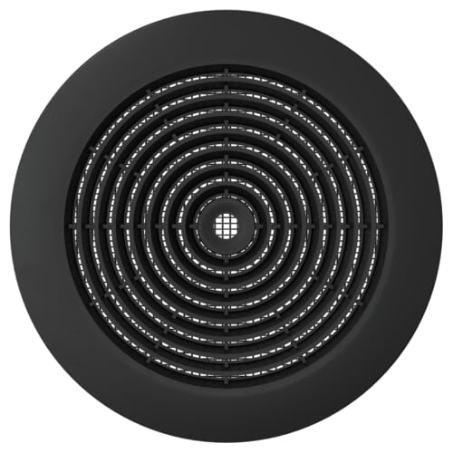 Grille d'aération noire Awenta avec maille anti-insecte pour sèche-linge