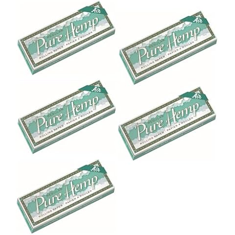 Pure Hemp Air "Worlds' Thinnest" Cigarette Rolling Paper Regular Single Wide (69mm) 50 Leaves per Booklet - Pack of 5 Cover