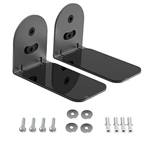 PlusAcc Universal Soundbar Brackets Mount Compatible with Bose, Samsung, JBL, Sonos, Yamaha, LG, Majority, SAKOBS and More Sound Bar Wall Mounts Bracket Kit Mounting Holder (Black)