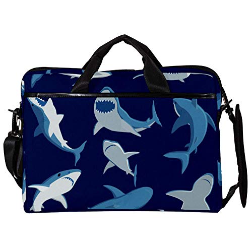Evita golpes en tu ordenador con la bandolera para laptop Fierce Shark de 14 pulgadas