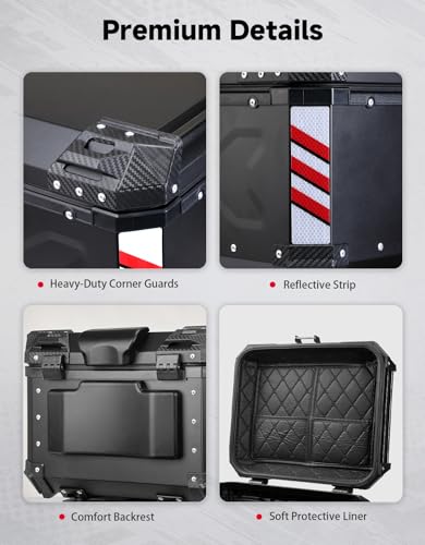 KEMIMOTO Motorcycle Top Case 56L