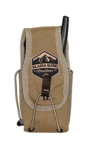 Alaska Guide Creations in-line Camo Accessory Pouch | Adapter GPS Radio Holder | One Size Fits Most Walkie Talkie Pack (Coyote Brown)